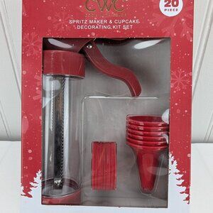 CWC Spritz Maker & Cupcake Decorating Kit Set Cookie Press 20 Piece Baking New